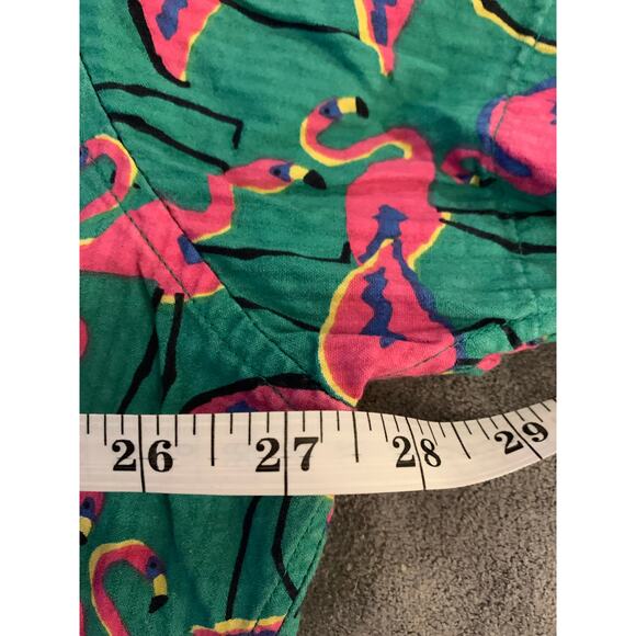 Bonobos Men’s Xl Shirt Green Pink Flamingo Casual Button Down Hawaiian Beach - Picture 6 of 11